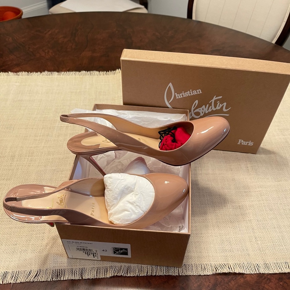 Christian Louboutin Patent sling back heel